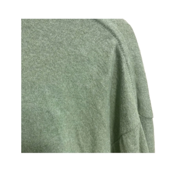 Anthropologie Green Fuzzy Faux Wrap Sweater - Picture 5 of 10